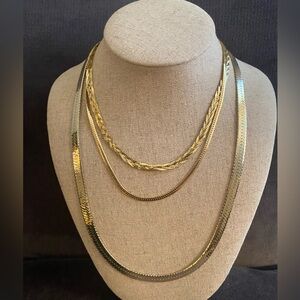 Gold Tone Multi Size Chains. Set of 3.